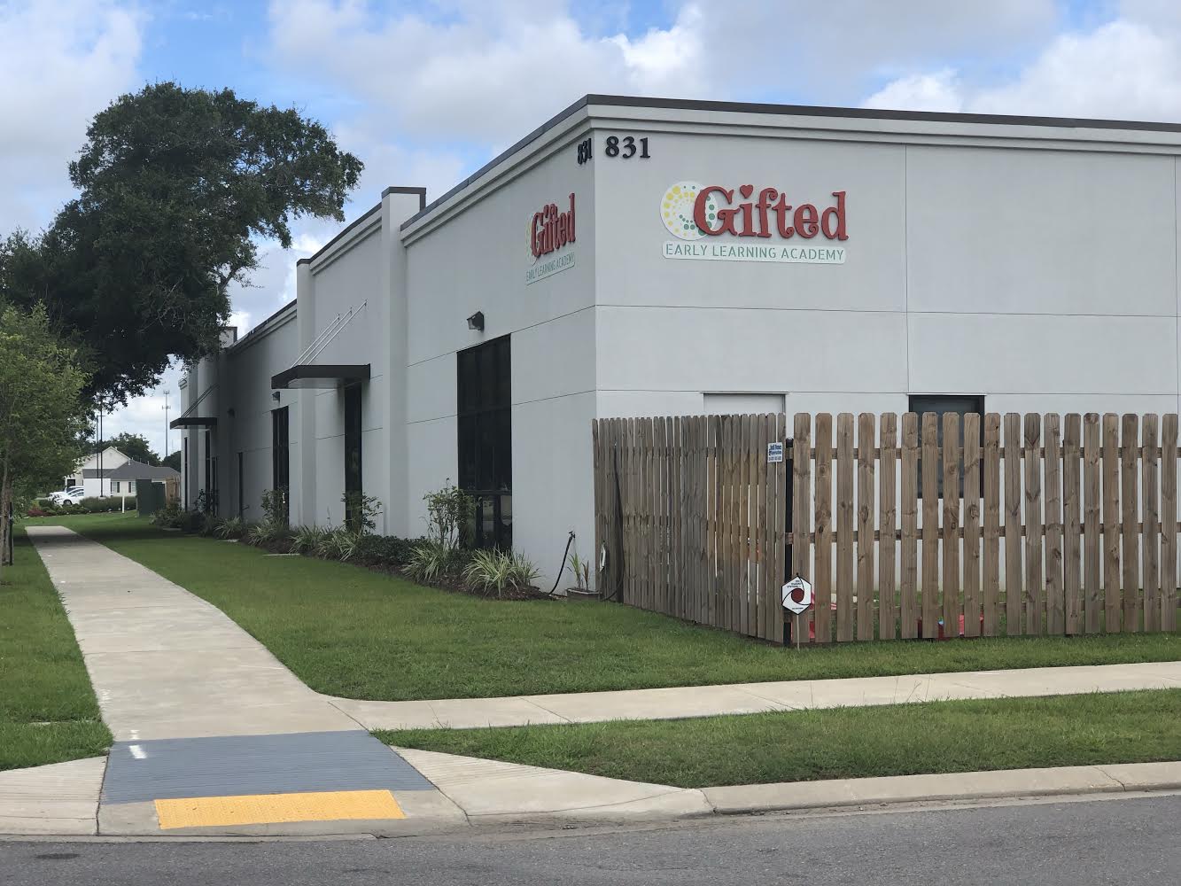 Exterior of Gifted Early Learning Academy Lafayette campus at 831 E. Broussard Rd.